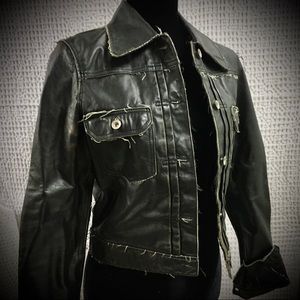 Distressed Black Leather Jacket - Ladies M